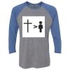 Unisex Triblend Three-Quarter Raglan T-Shirt Thumbnail