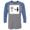 Unisex Triblend Three-Quarter Raglan T-Shirt Thumbnail